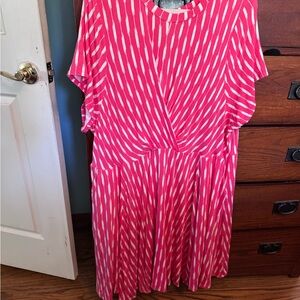 torrid Hot Pink and White Striped Midi Dress
